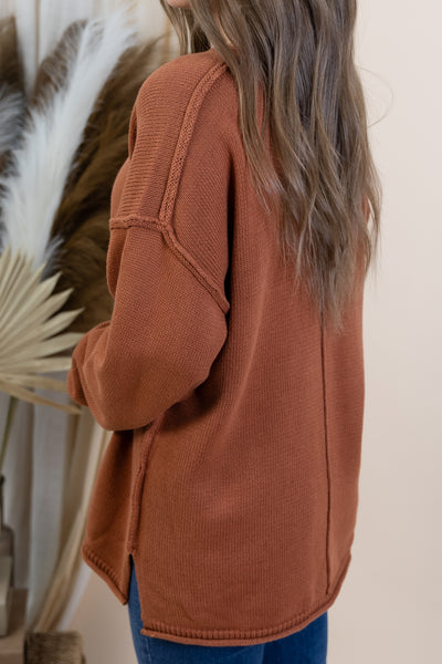 "Kept Composure" Sweater (Brick)