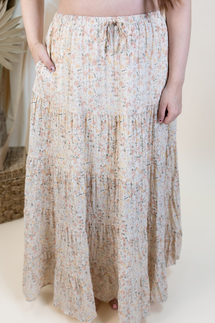 "Sunlit Spring" Skirt (Ivory Combo)