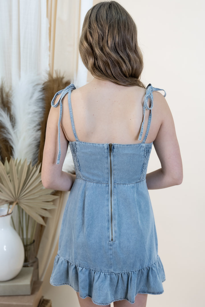 "Prairie Blues " Dress (Light Denim)
