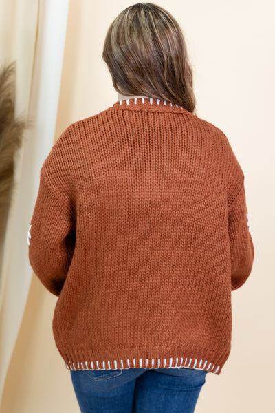"Harvest The Moment" Cardigan (Rust)