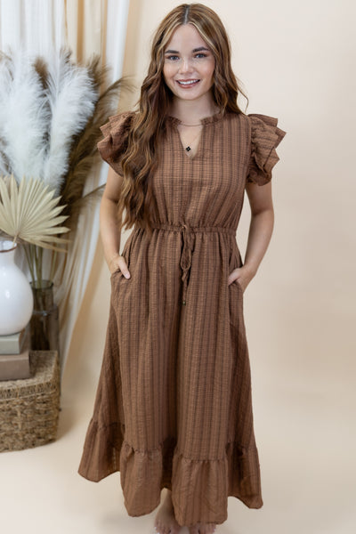 "Lost Connection" Dress (Brown)