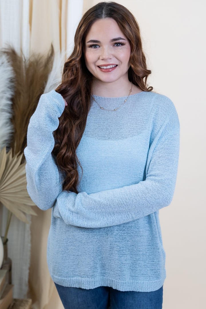 "Walking On Air" Sweater (Cloud)