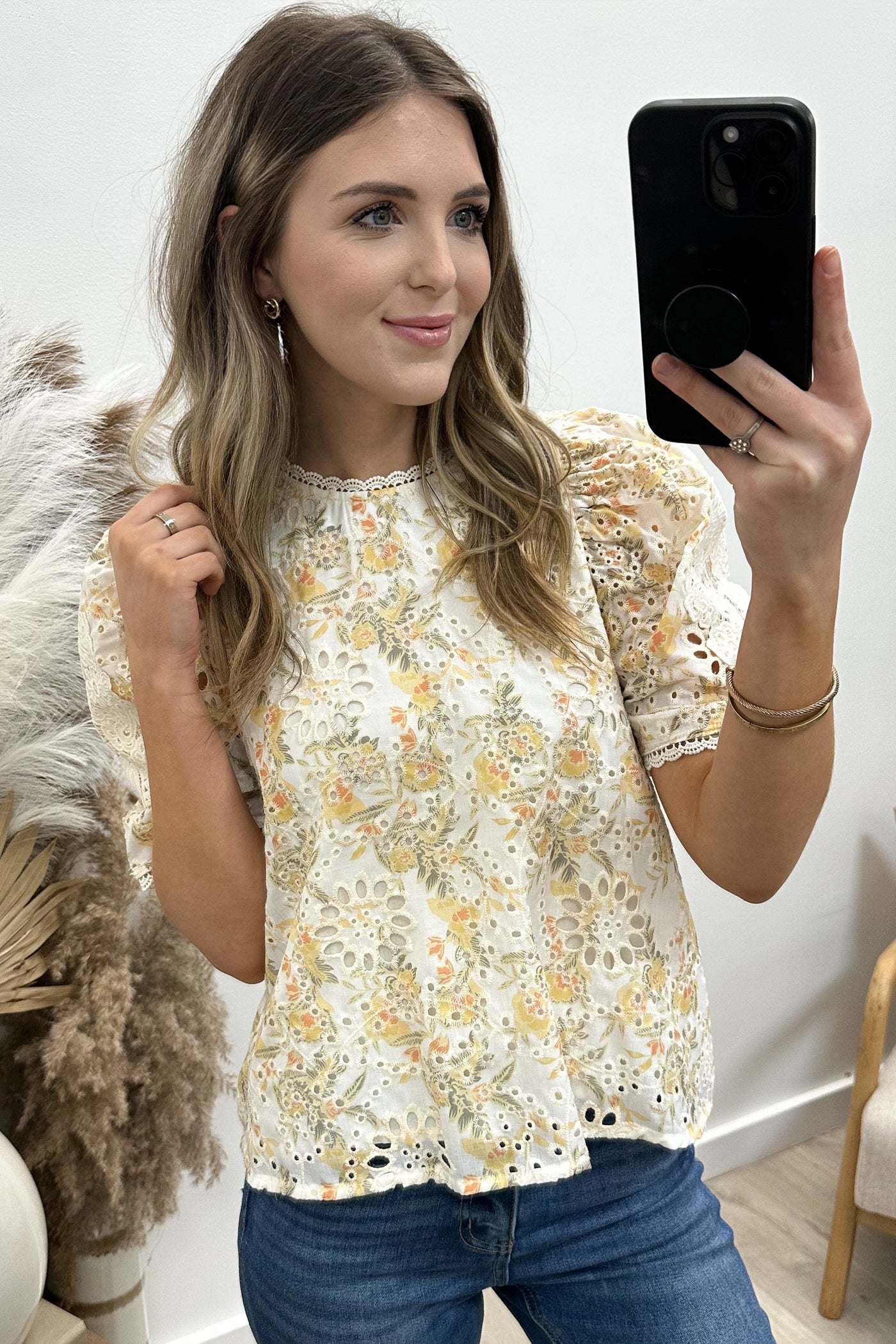 "Painted Skies" Blouse (Gold Combo)