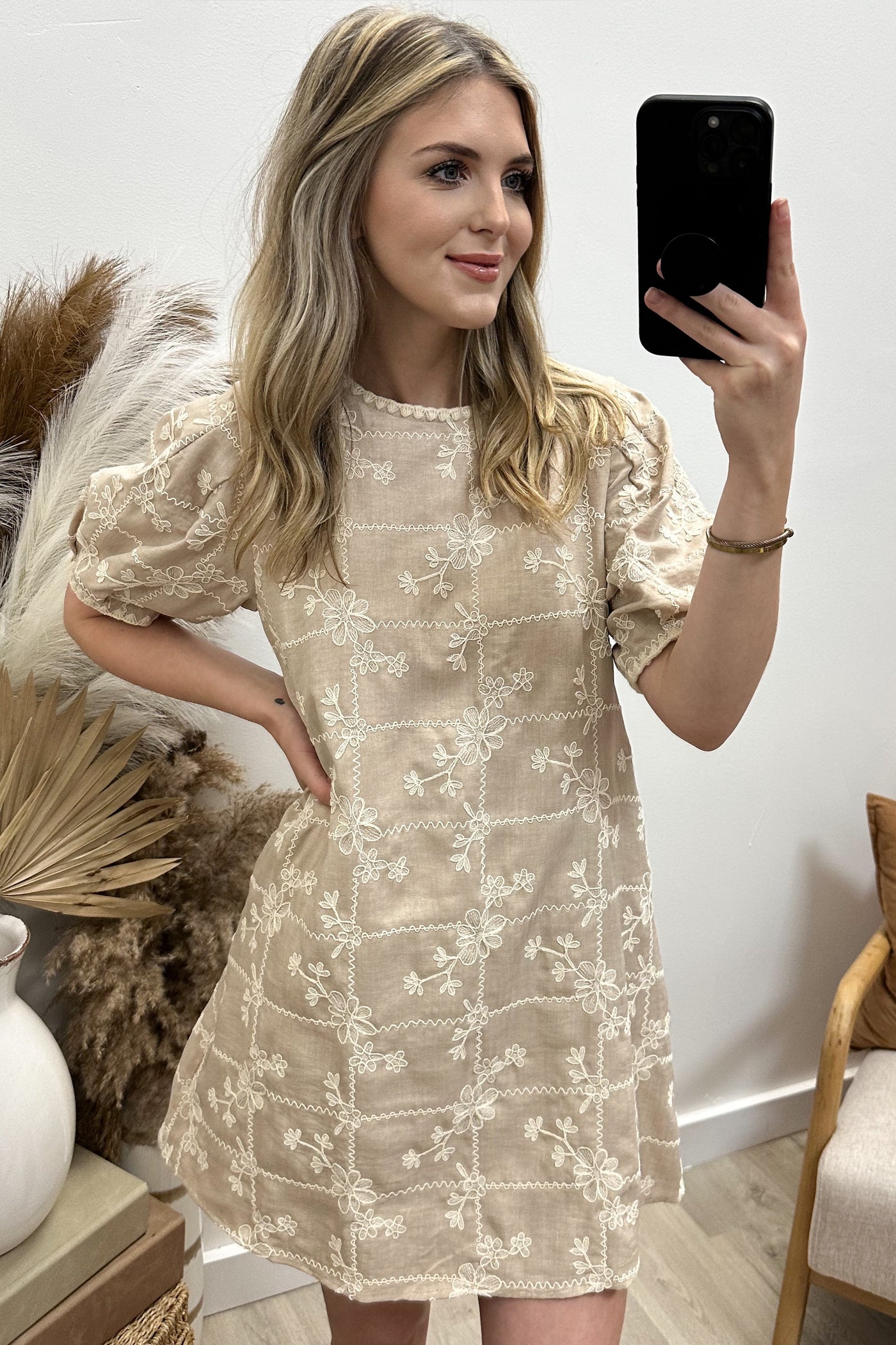 "Happy To Be Here" Dress (Taupe)