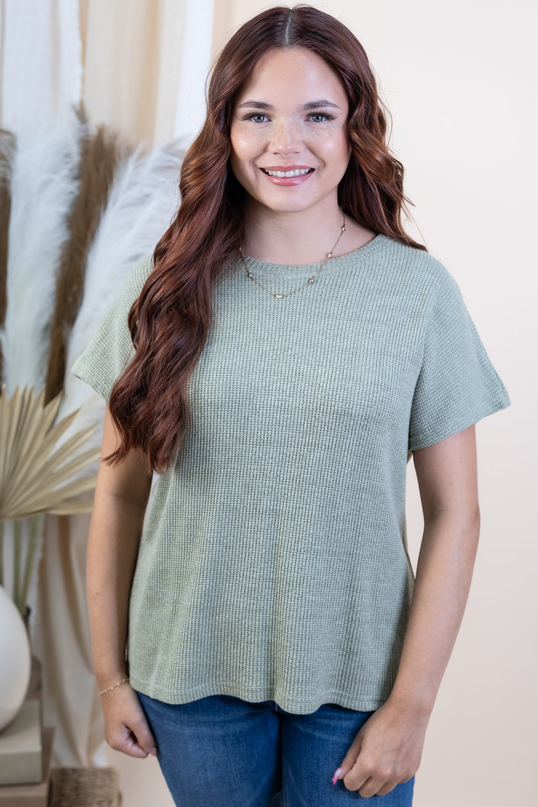 "Always Cozy" Top (Light Olive)