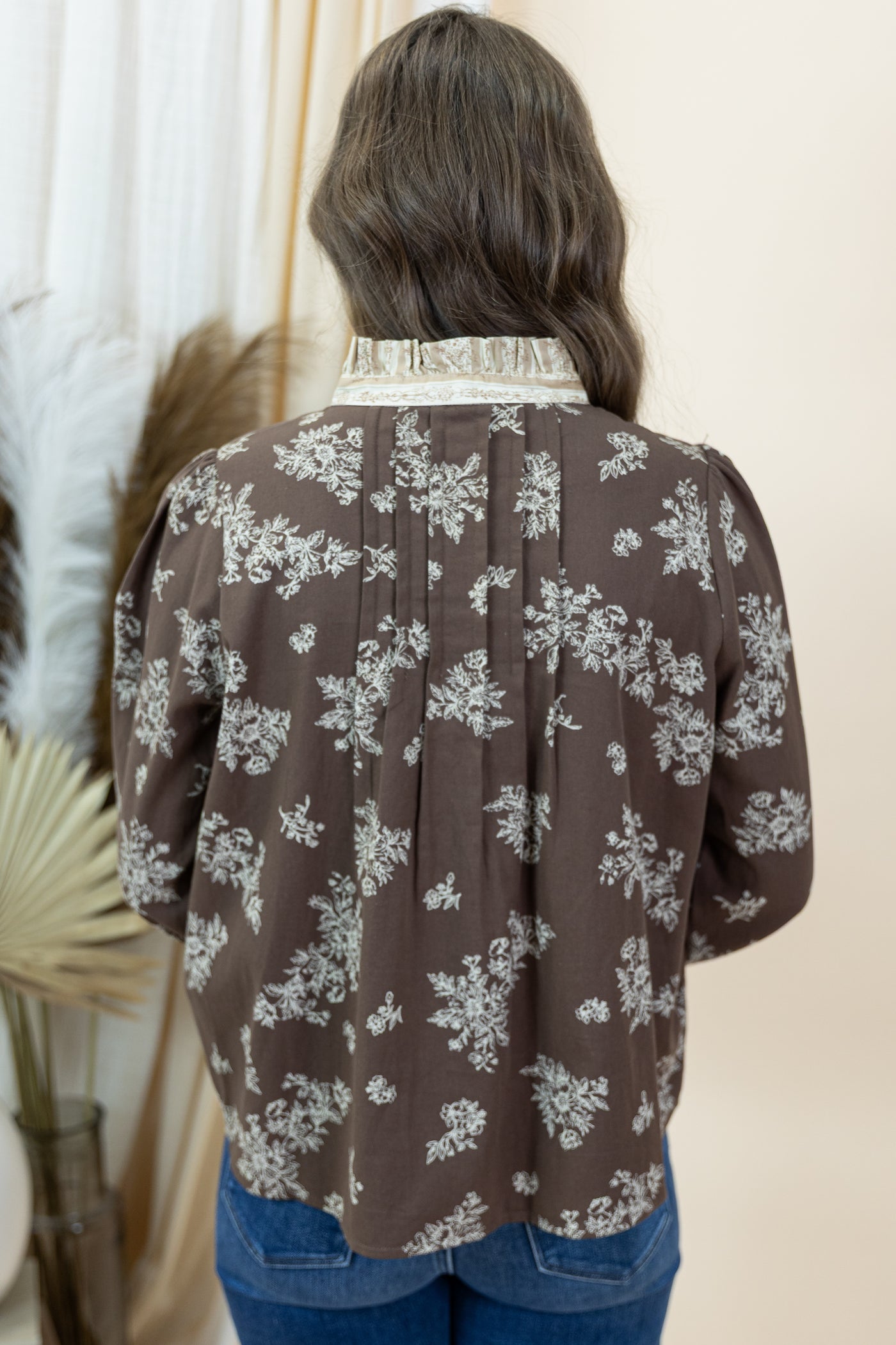 "Crossing My Mind" Blouse (Brown)