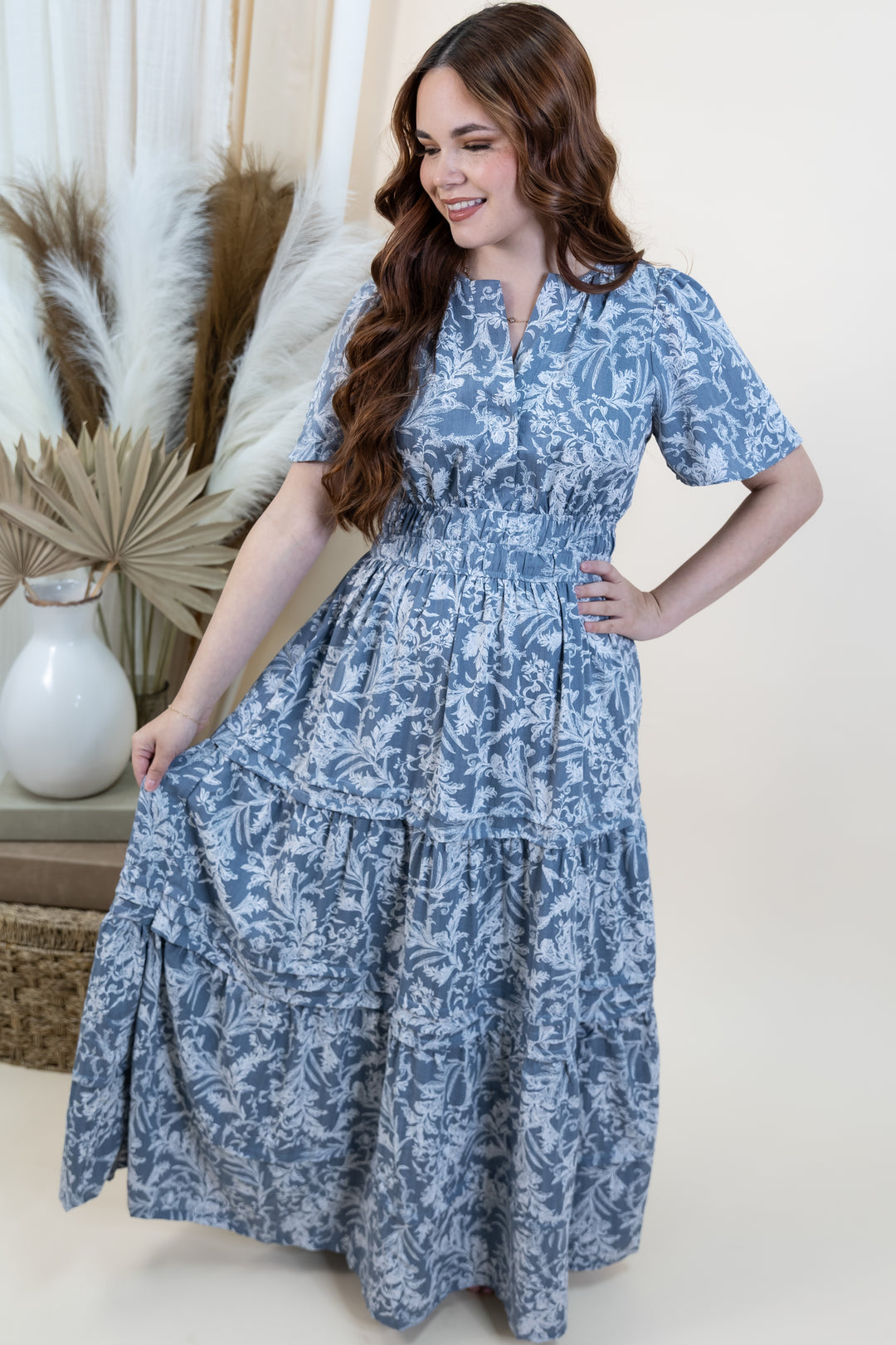 "Sweet Meadows" Dress (Blue Grey)