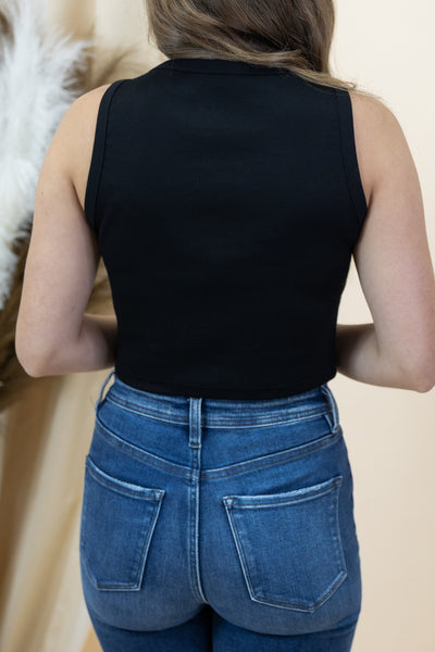 "Sleek & Ribbed" Top (Black)