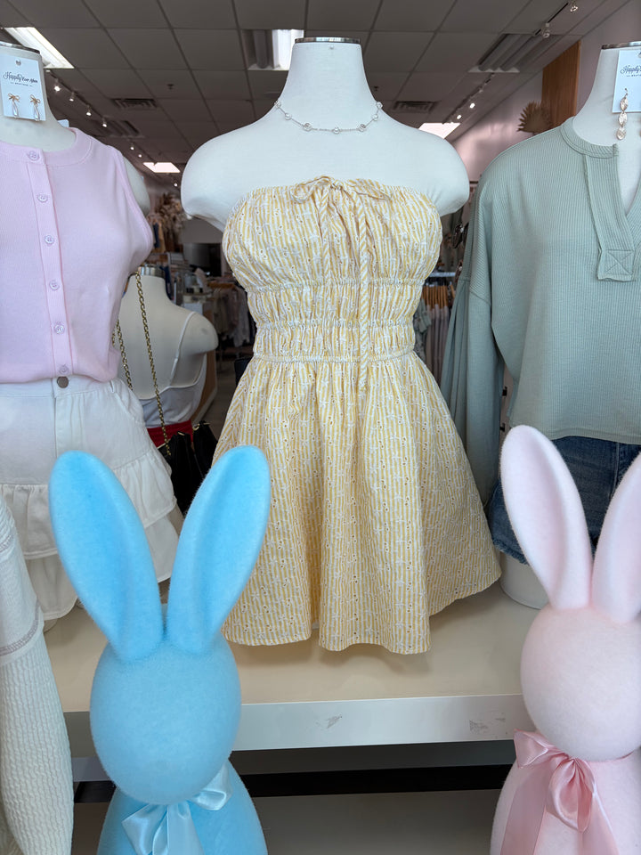 "Sun-Kissed Stripes" Dress (Yellow/White Stripes)