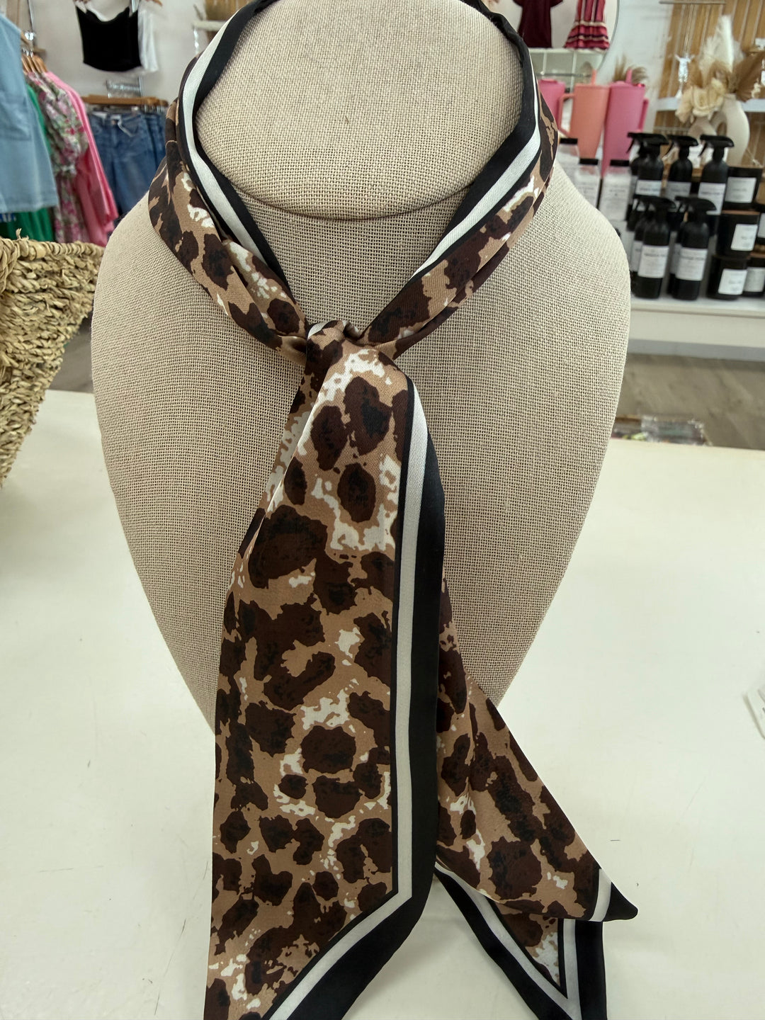 Skinny Scarf (Brown Leopard )