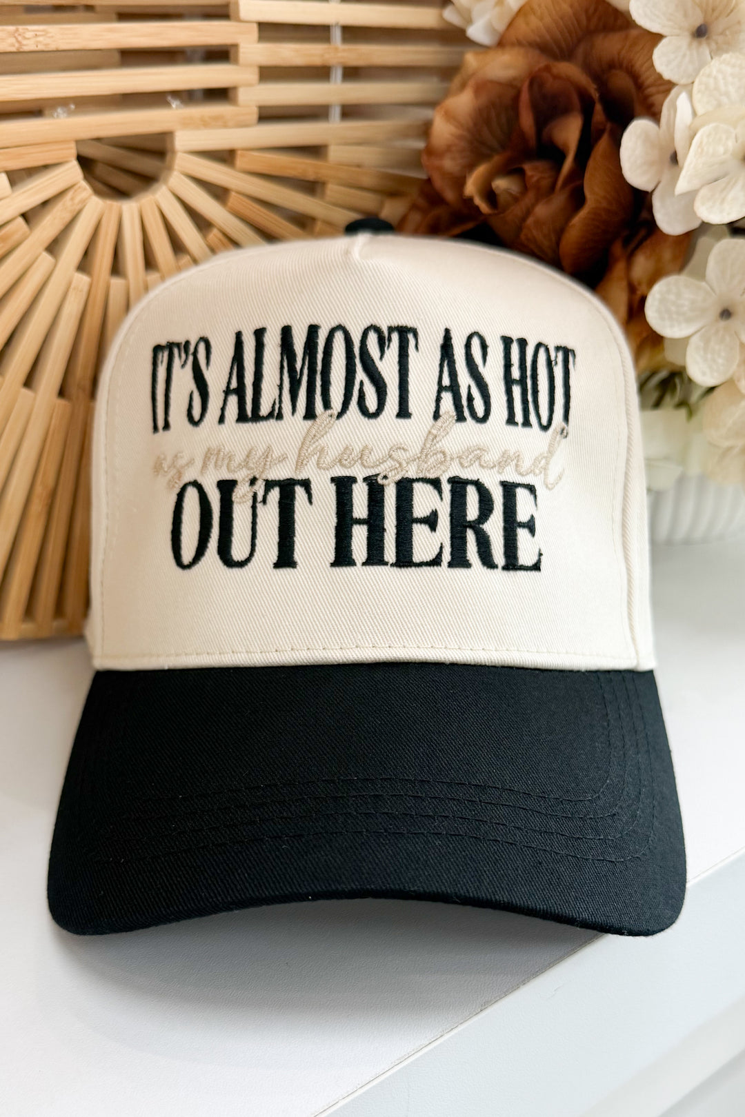 Hot As My Husband Trucker Hat (Black/Gold)