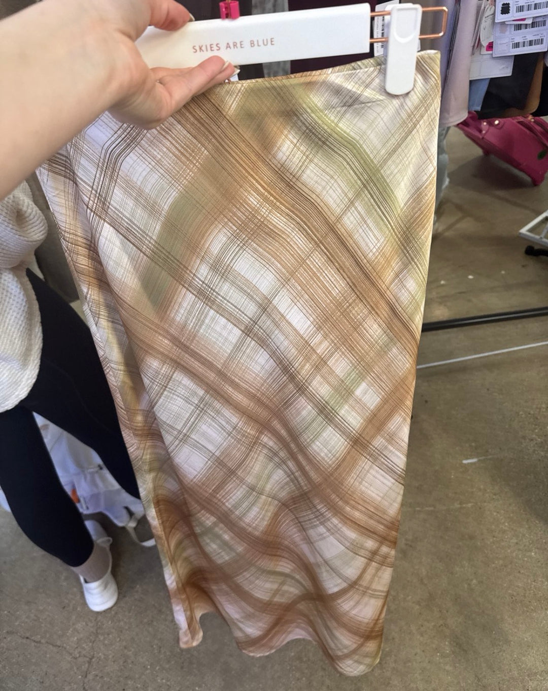 "Simply Satin" Maxi Skirt (Olive/Taupe)