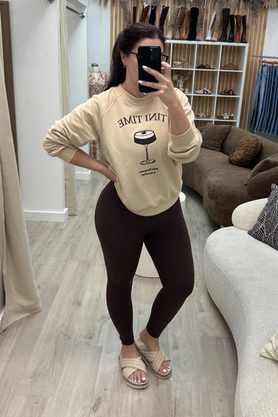 "Tini Time" Sweatshirt (Taupe)