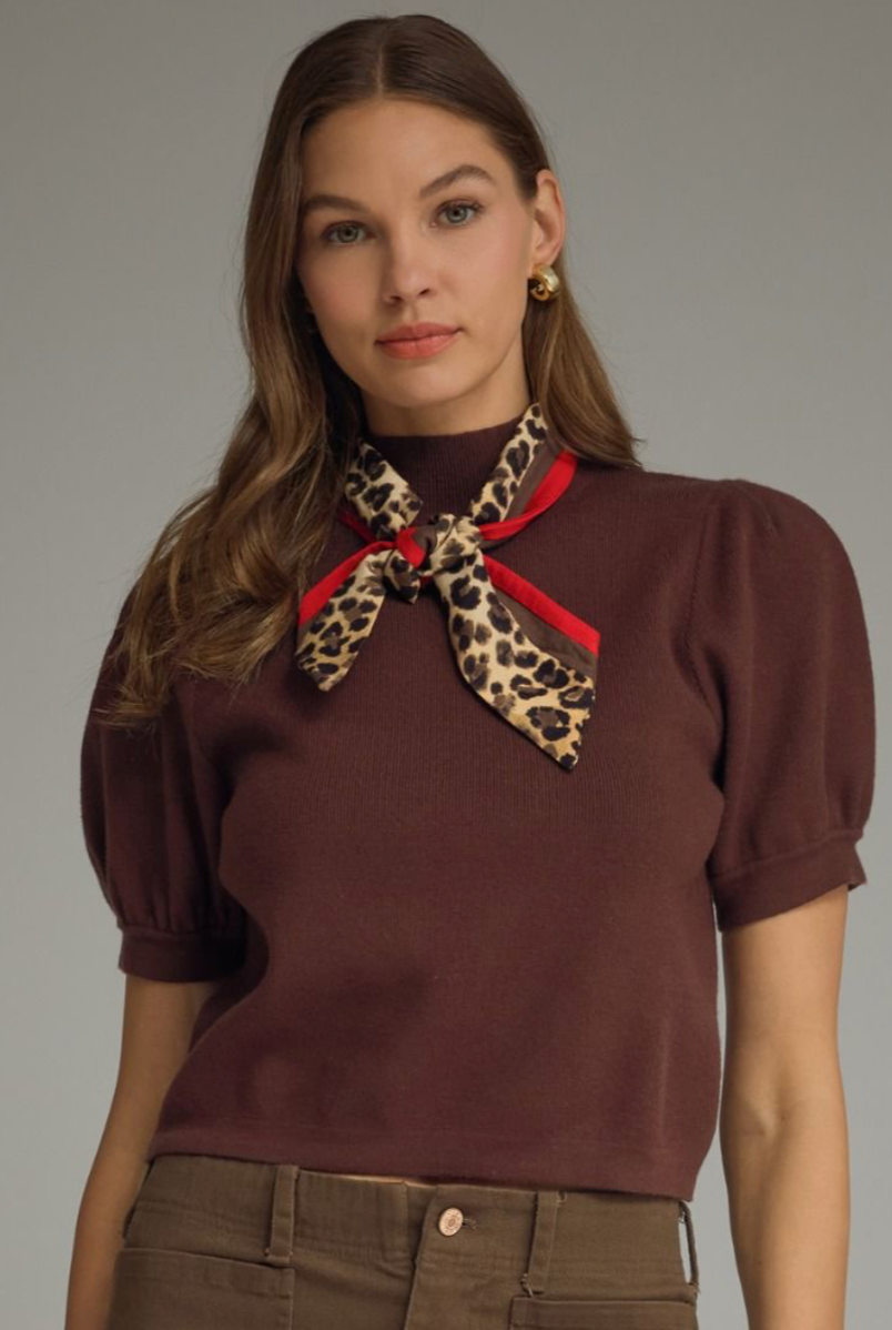 "Tied In Leopard" Top (Brown)