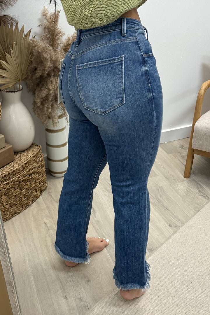 Adelaide Cropped Bootcut Jeans - Happily Ever Aften