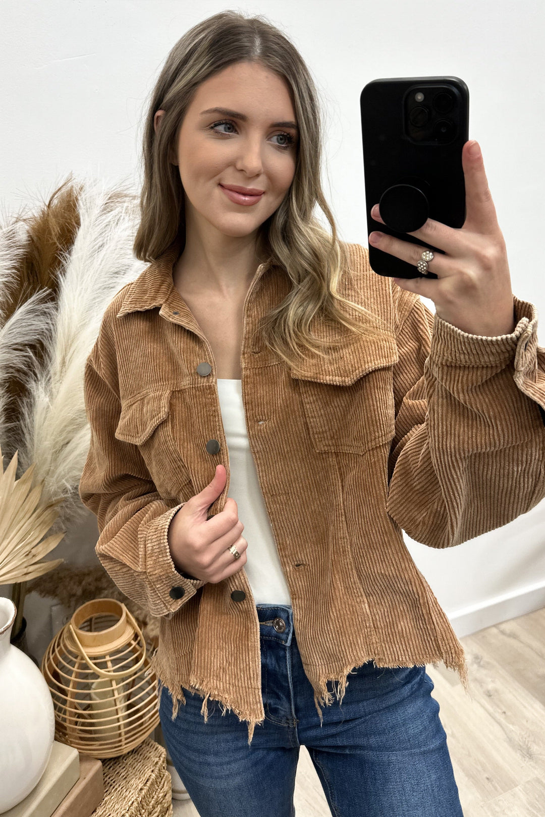 "Bold Allure" Corduroy Jacket - Happily Ever Aften