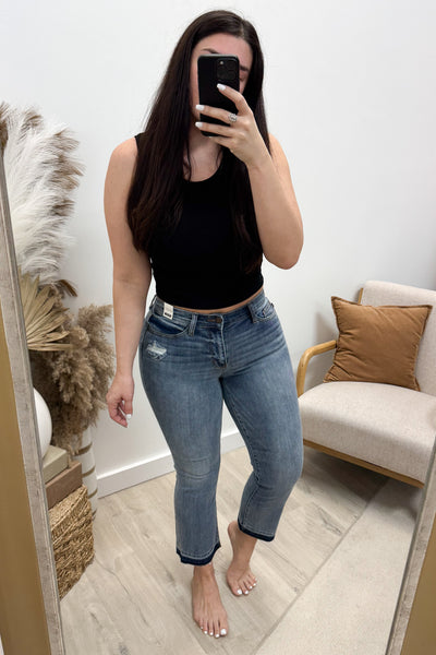 Bridgett Cropped Bootcut Jeans - Happily Ever Aften