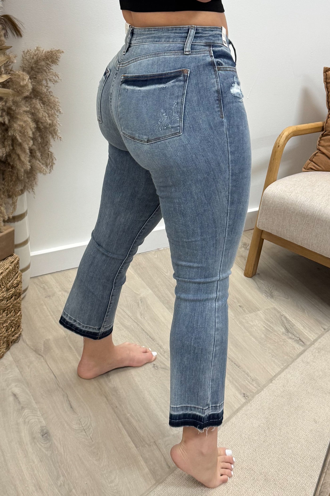 Bridgett Cropped Bootcut Jeans - Happily Ever Aften