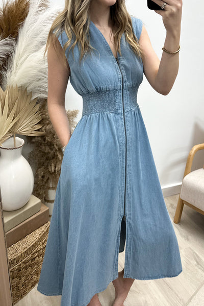 "Bright Mornings" Dress (Light Blue) - Happily Ever Aften