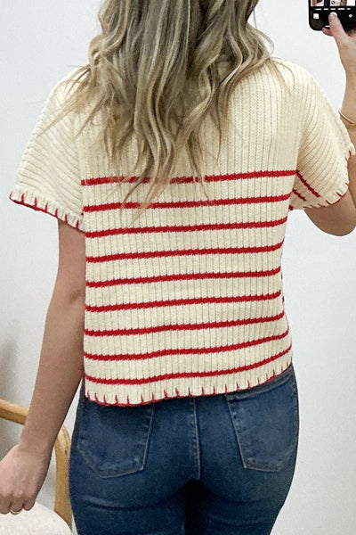 "Busy Mornings" Sweater Top (Cream) - Happily Ever Aften