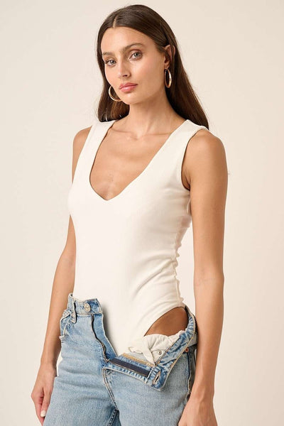 "Center Of Attention" Bodysuit (White) - Happily Ever Aften