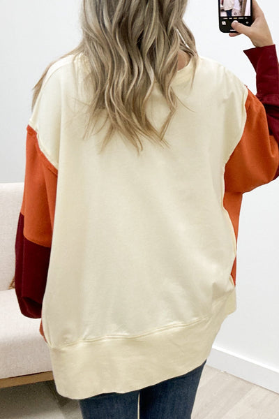 "Change In The Weather" Top (Cream/Rust) - Happily Ever Aften