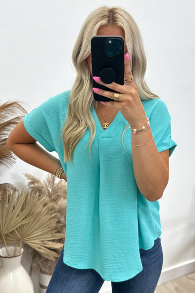 "Chasing Dreams" Top (Aqua) - Happily Ever Aften