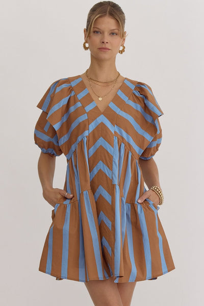 "Classic Rhythm" Dress (Brown) - Happily Ever Aften