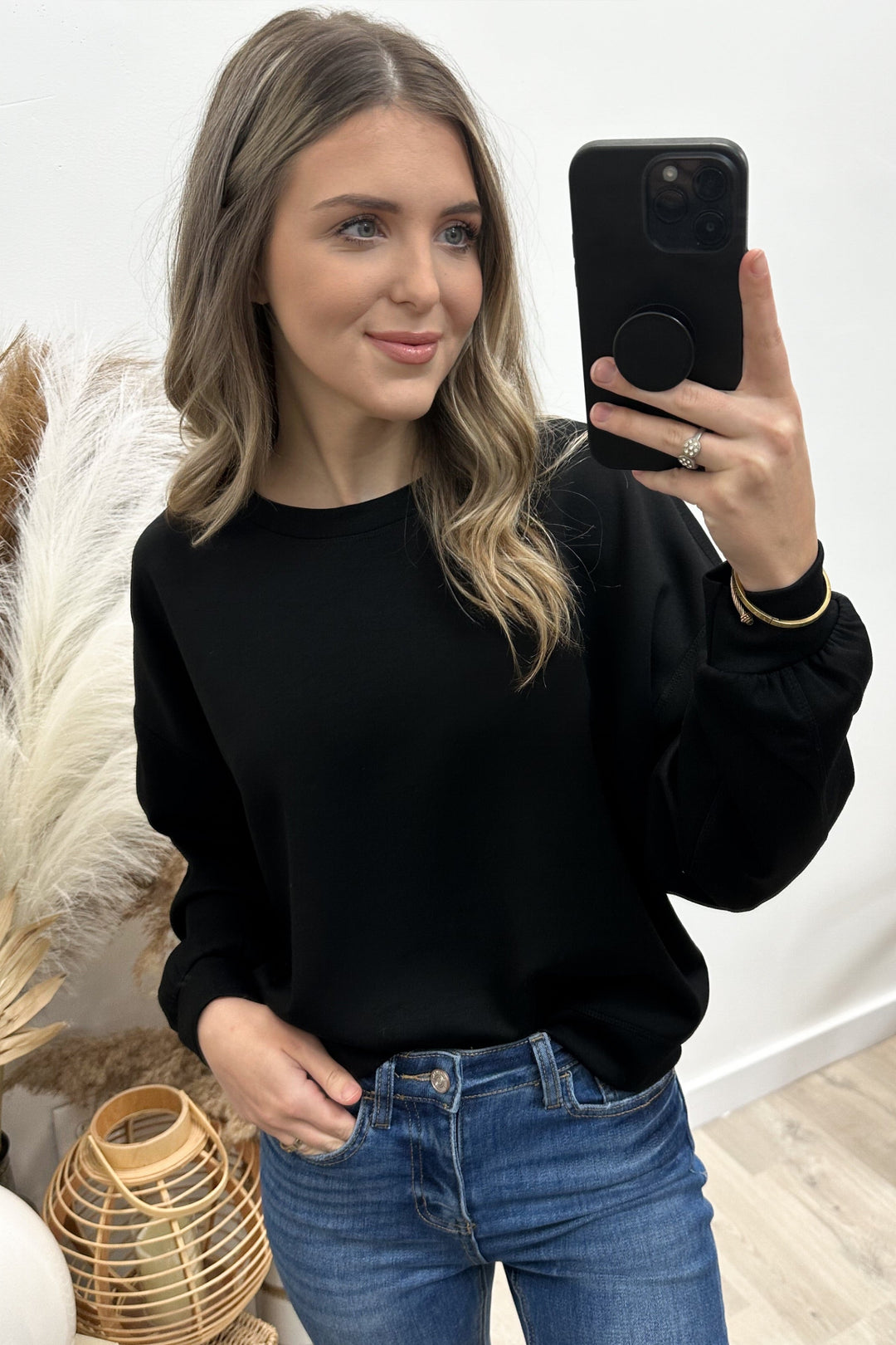 "Comfort For You" Sweatshirt (Black) - Happily Ever Aften
