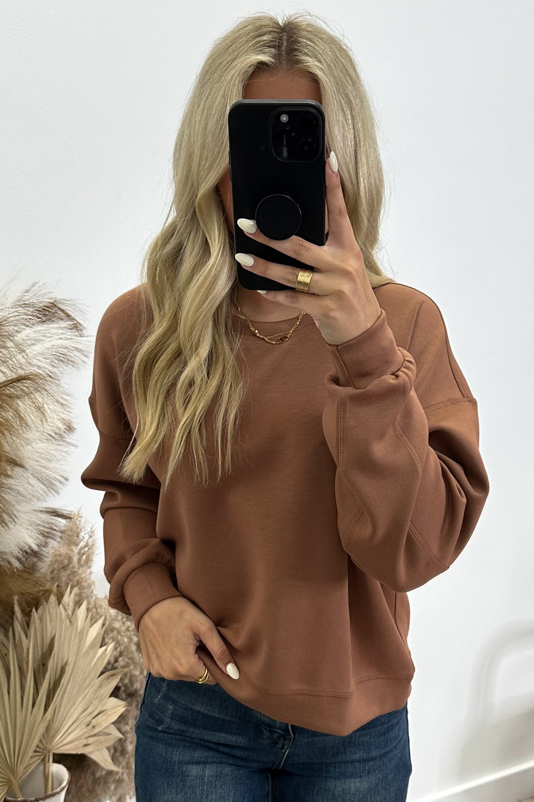 "Comfort For You" Sweatshirt (Espresso) - Happily Ever Aften
