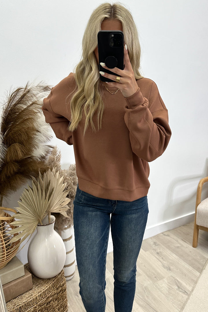 "Comfort For You" Sweatshirt (Espresso) - Happily Ever Aften