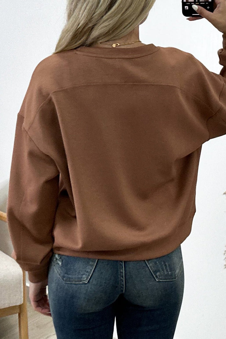 "Comfort For You" Sweatshirt (Espresso) - Happily Ever Aften