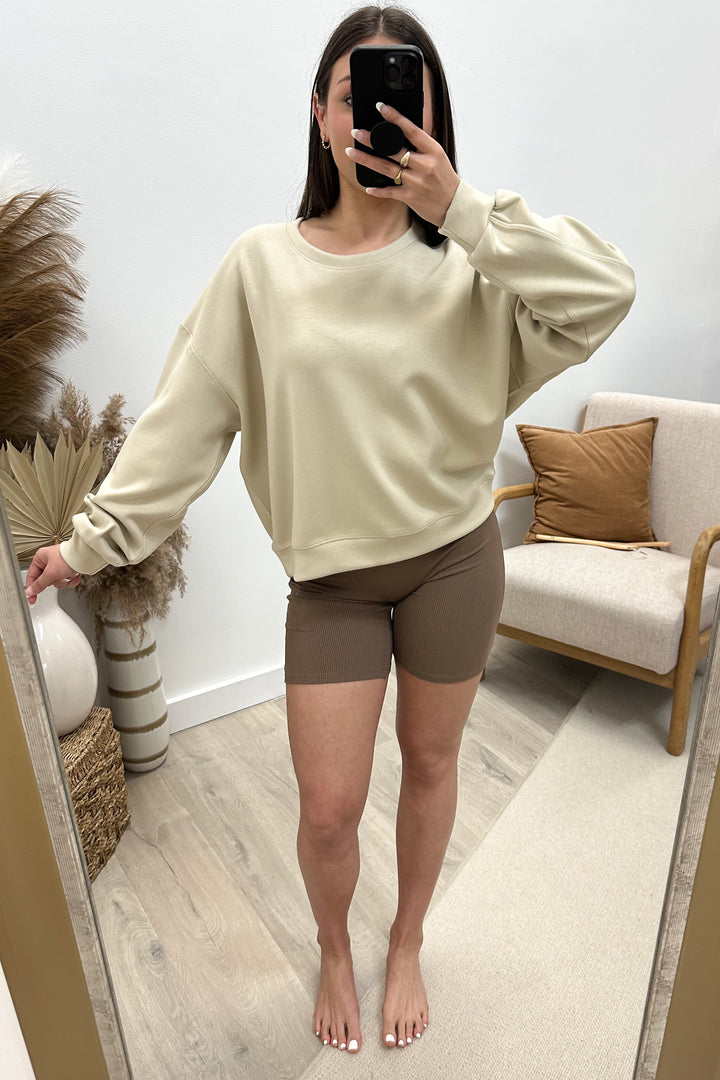 "Comfort For You" Sweatshirt (Macadamia) - Happily Ever Aften