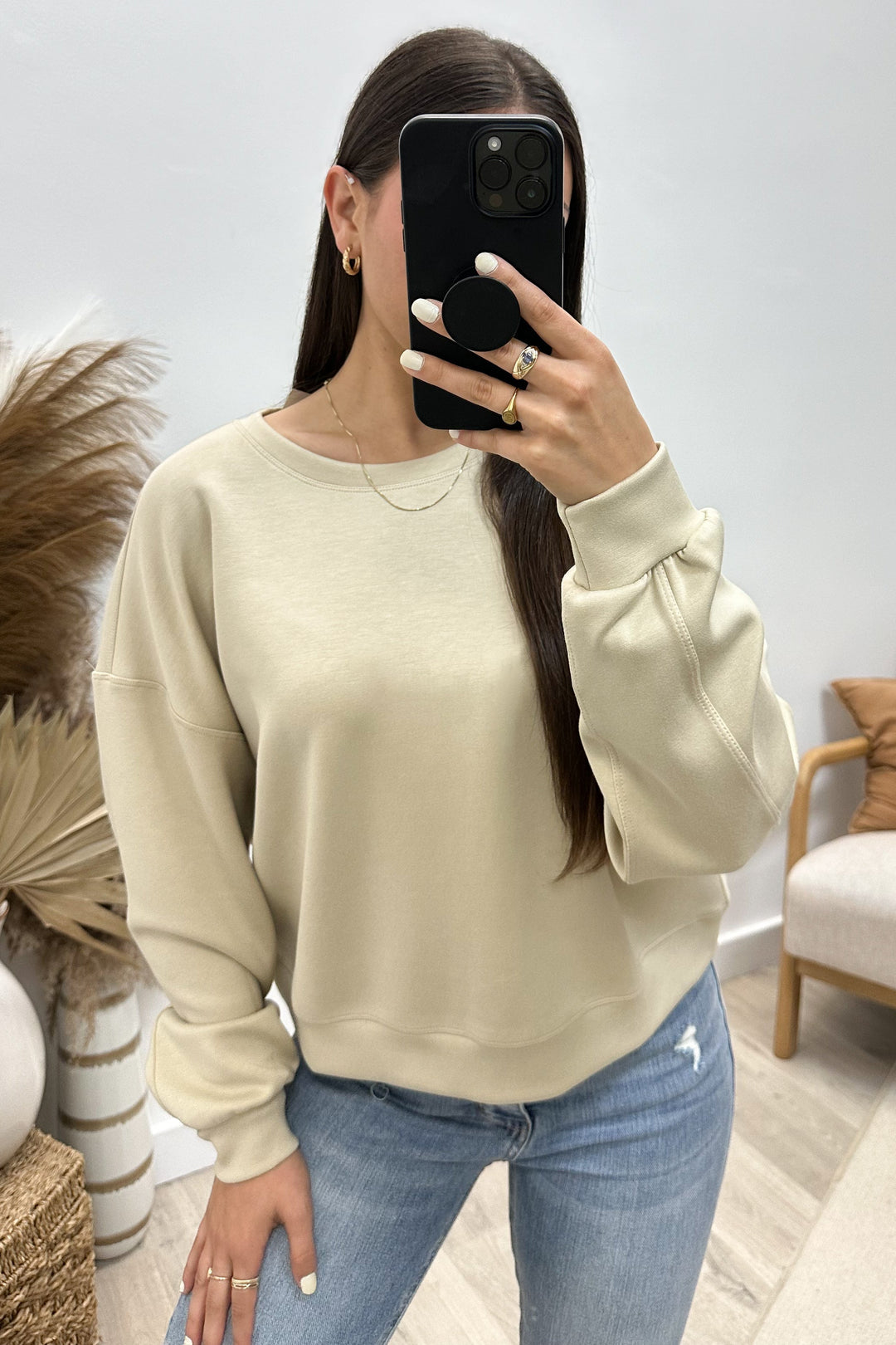 "Comfort For You" Sweatshirt (Macadamia) - Happily Ever Aften
