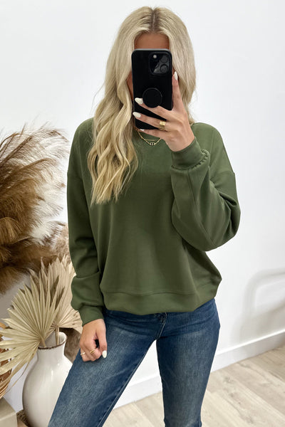 "Comfort For You" Sweatshirt (Olive) - Happily Ever Aften