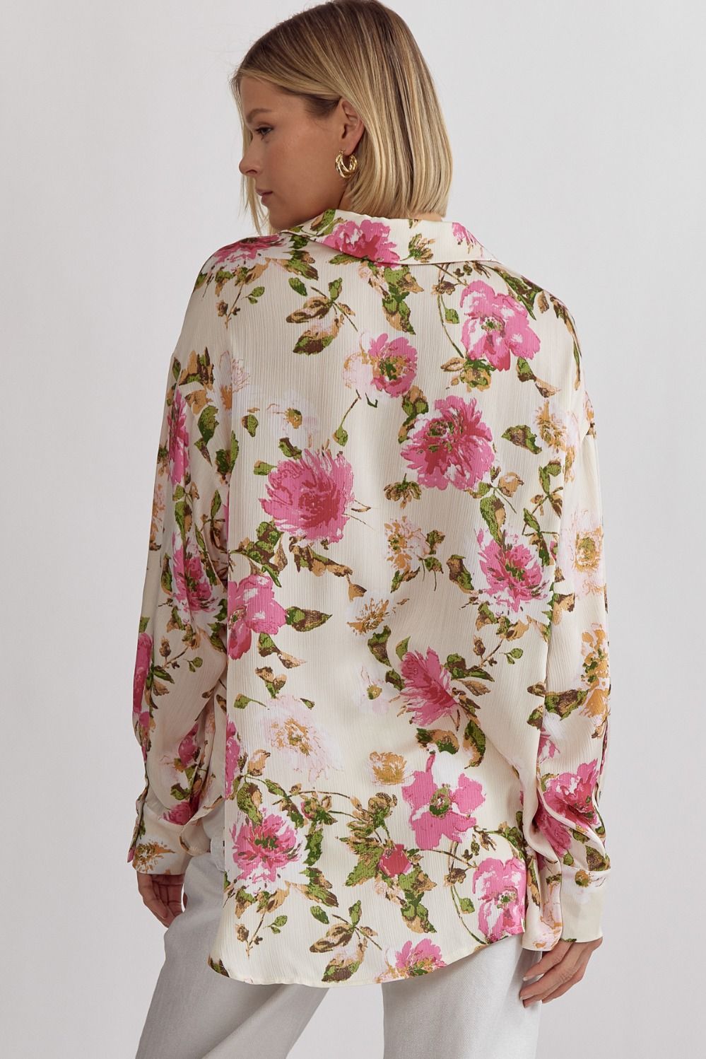 "Count On Flowers" Blouse (Vanilla) - Happily Ever Aften