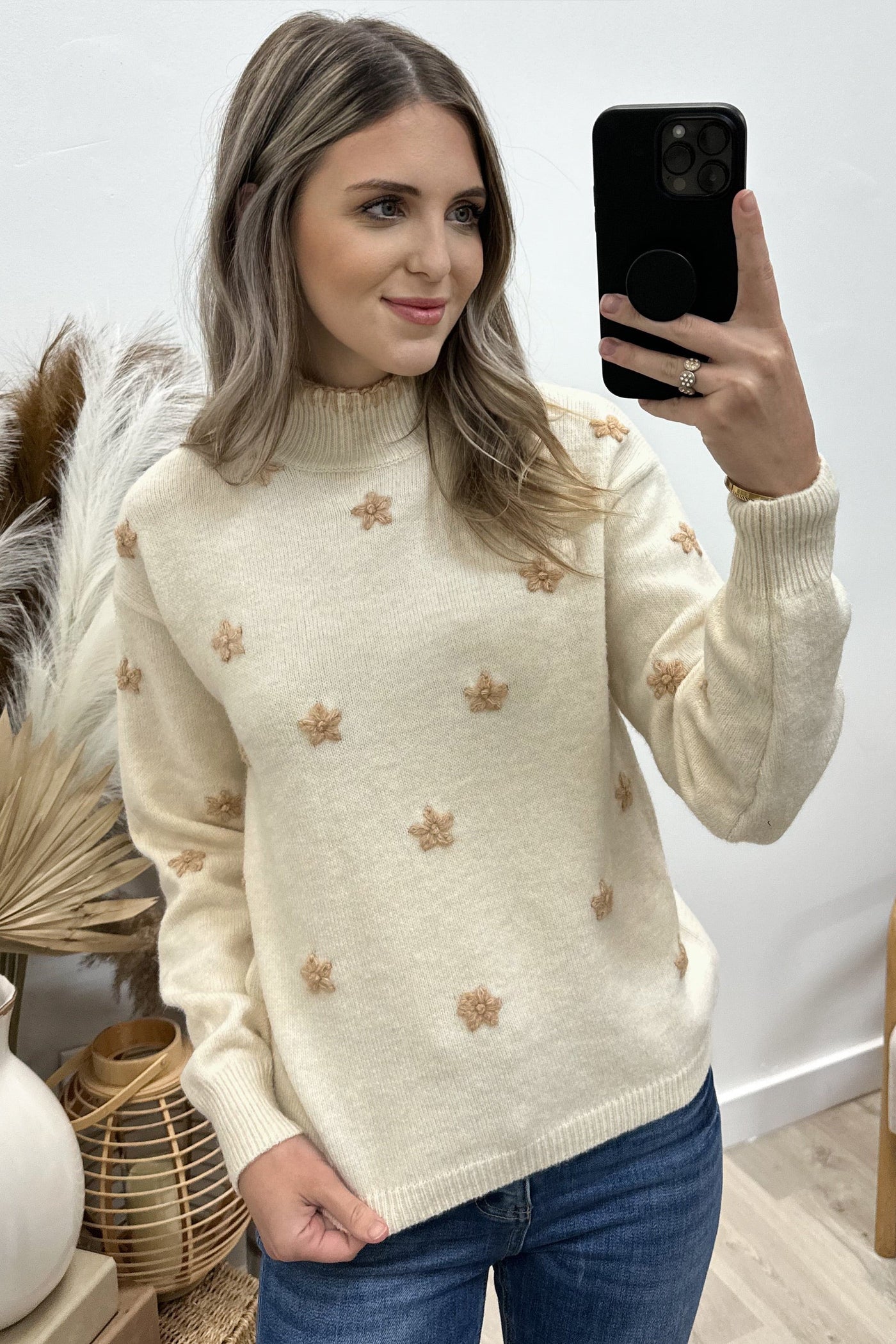 "Cozy Chic" Sweater (Oatmeal) - Happily Ever Aften