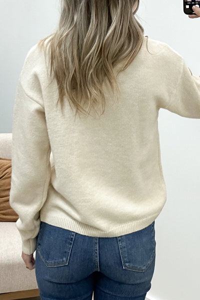 "Cozy Chic" Sweater (Oatmeal) - Happily Ever Aften