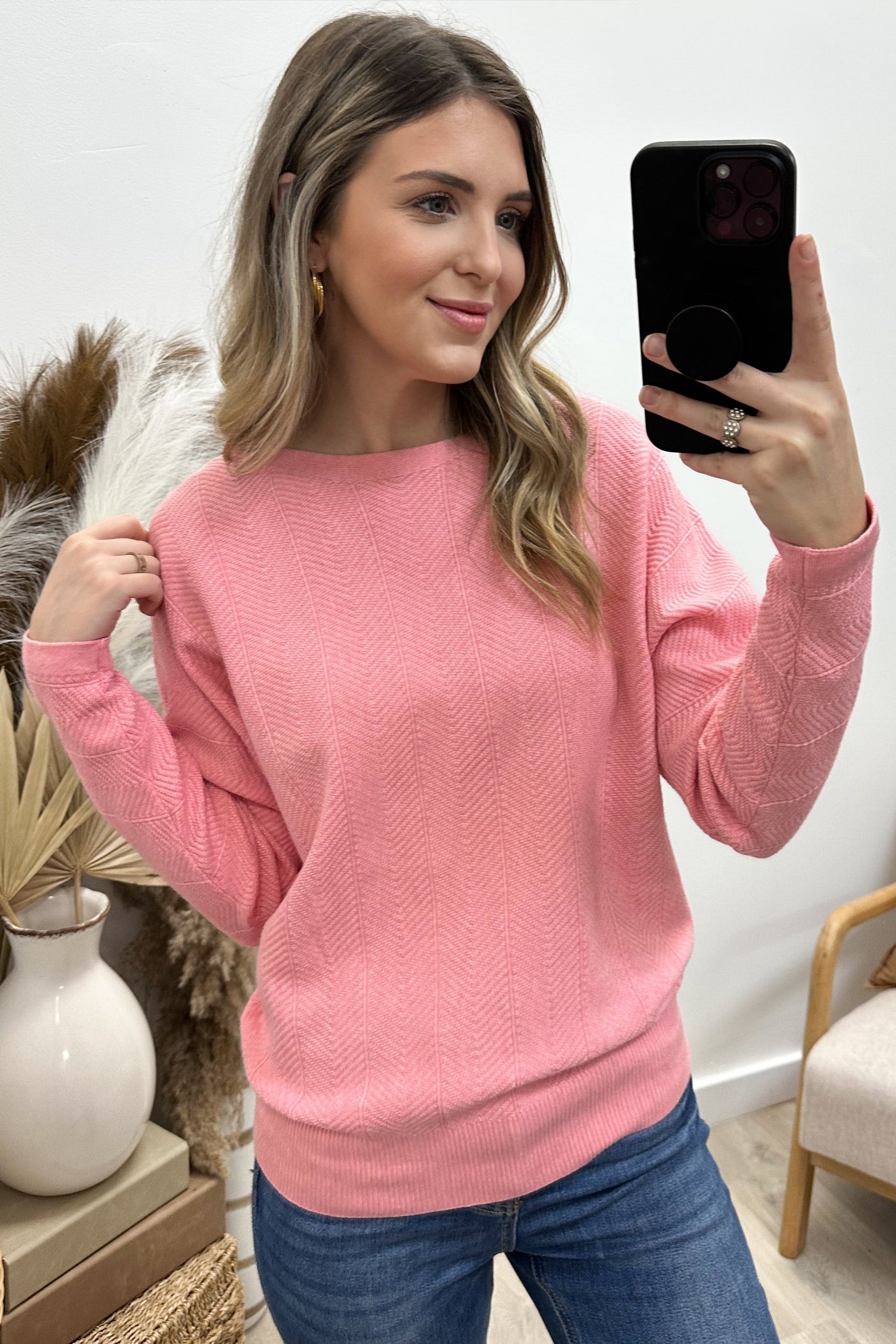 "Cozy Upgrade" Sweater (Pink Icing) - Happily Ever Aften