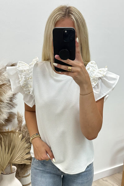 "Dawn Of My Heart" Blouse (Off White) - Happily Ever Aften