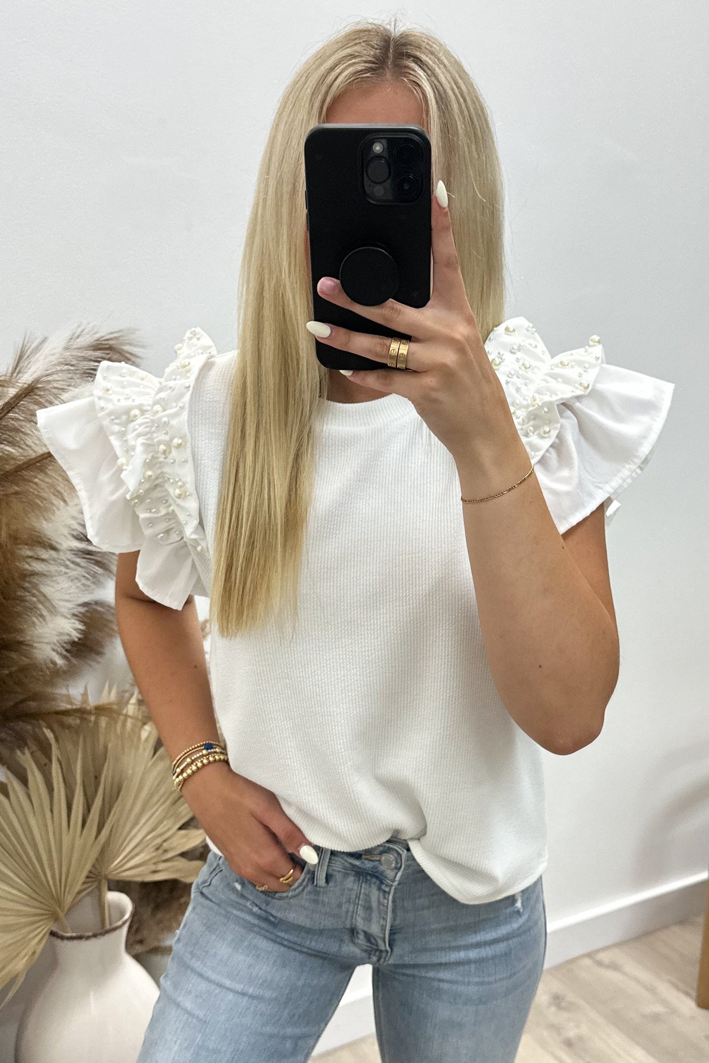 "Dawn Of My Heart" Blouse (Off White) - Happily Ever Aften