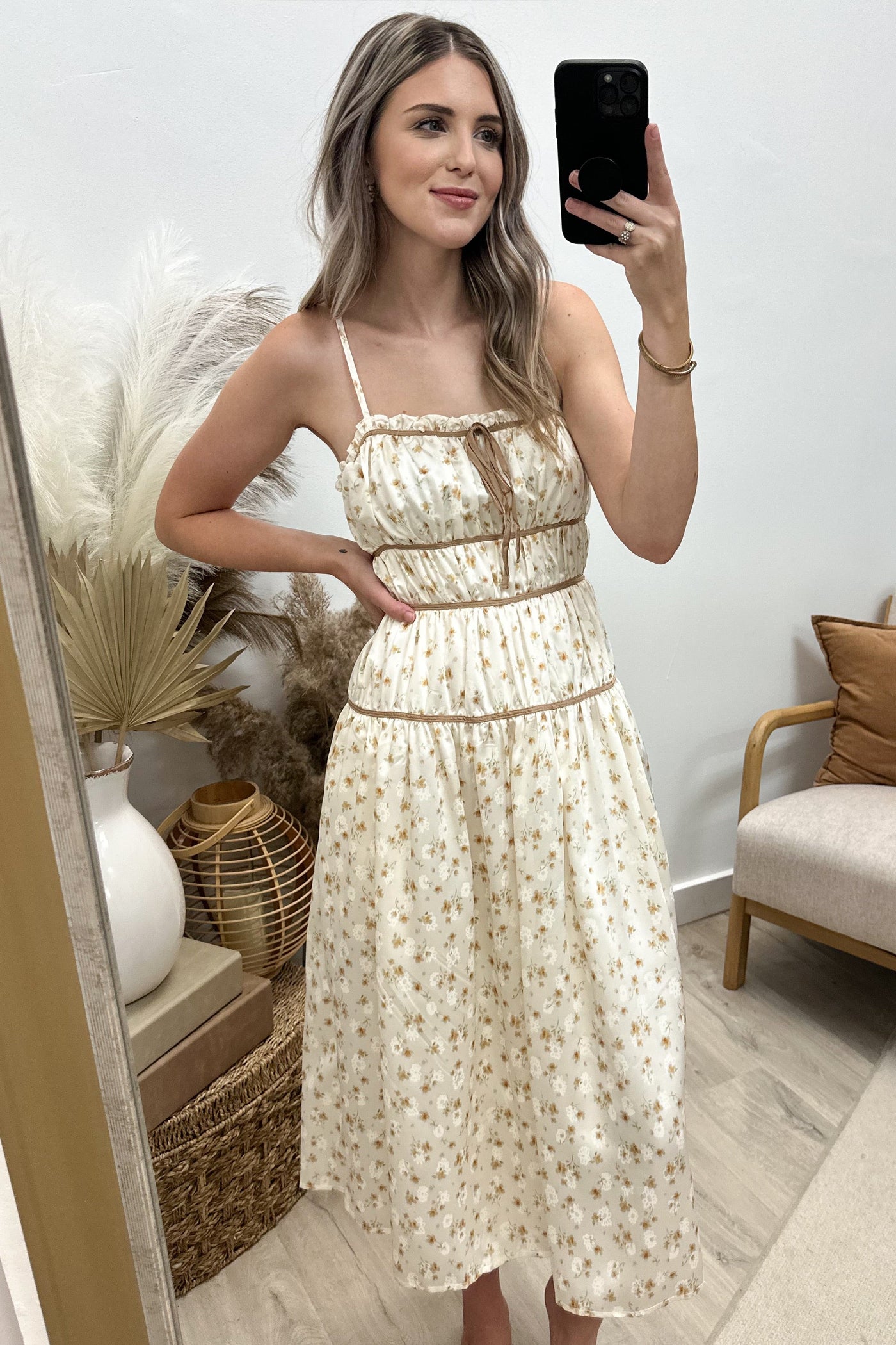 "Dramatically Cute" Dress (Cream/Beige) - Happily Ever Aften