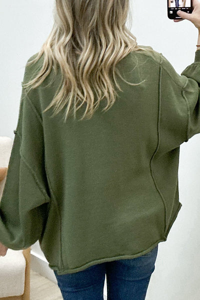 "Dream Big" Sweater (Olive) - Happily Ever Aften