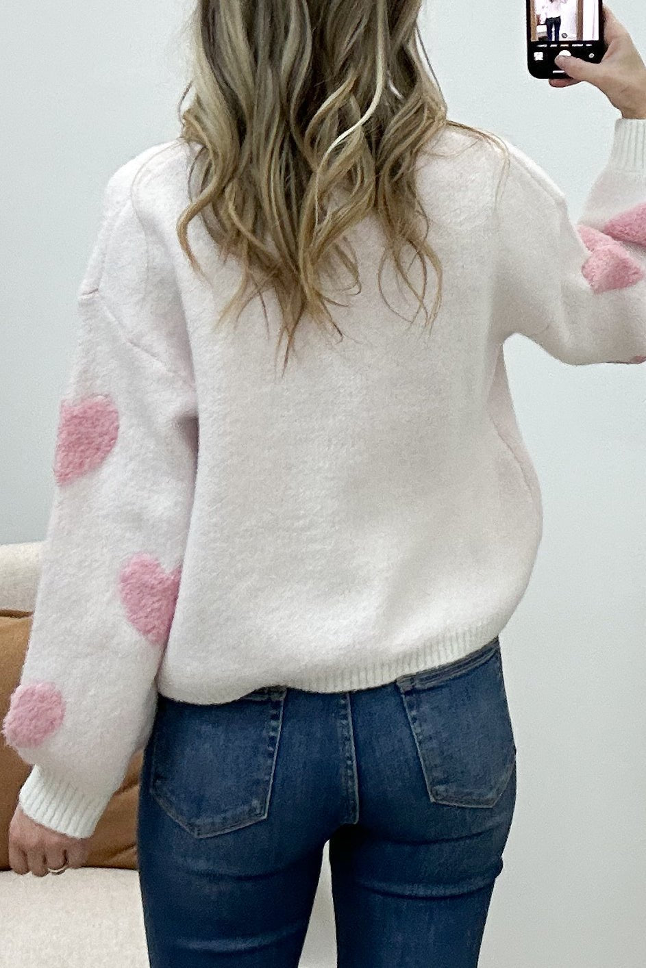 "Dream Romance" Sweater (Cream/ Pink) - Happily Ever Aften