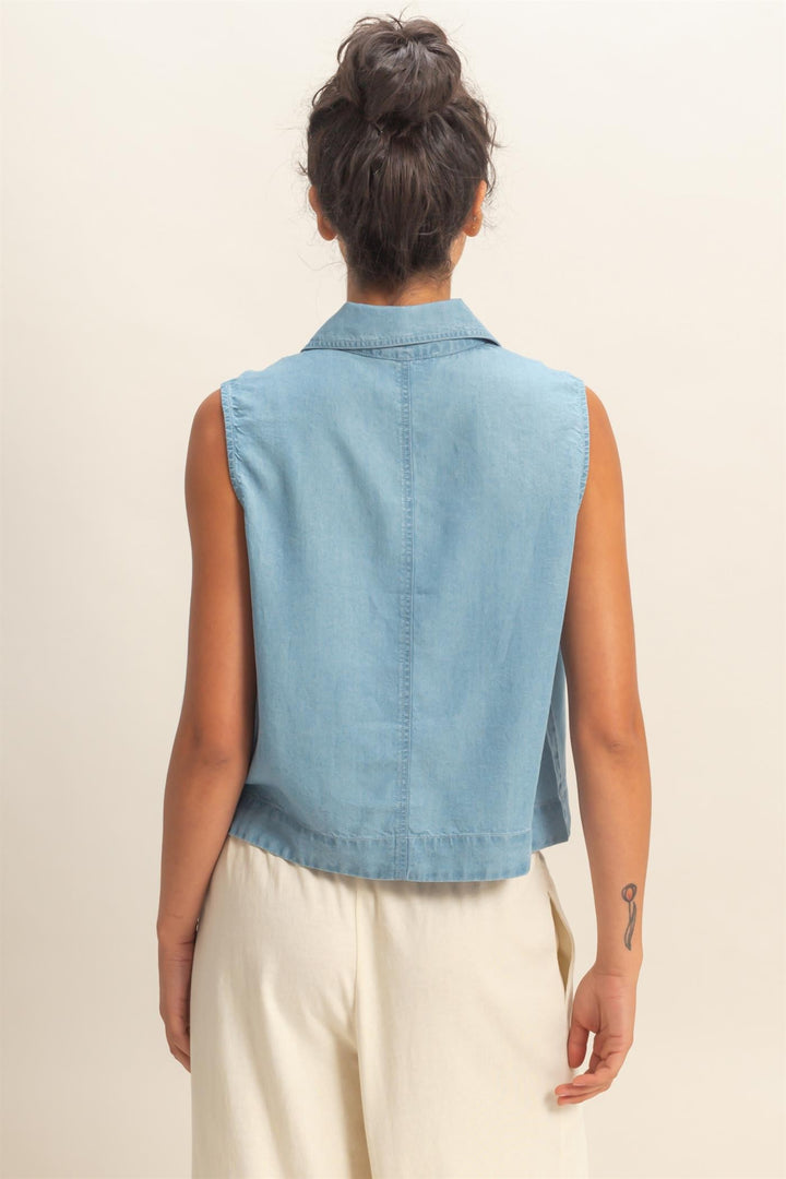 "Fresh Starts" Button Up (Light Blue)