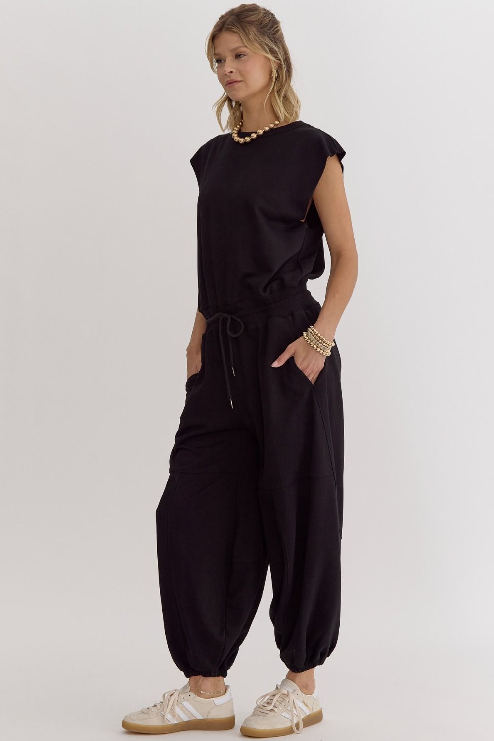 "Effortless Luxe" Jumpsuit (Black) - Happily Ever Aften