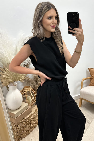 "Effortless Luxe" Jumpsuit (Black) - Happily Ever Aften