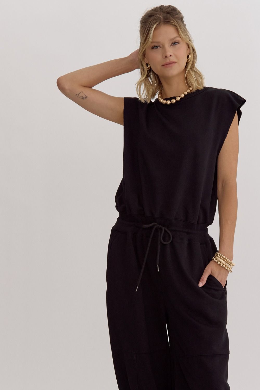 "Effortless Luxe" Jumpsuit (Black) - Happily Ever Aften