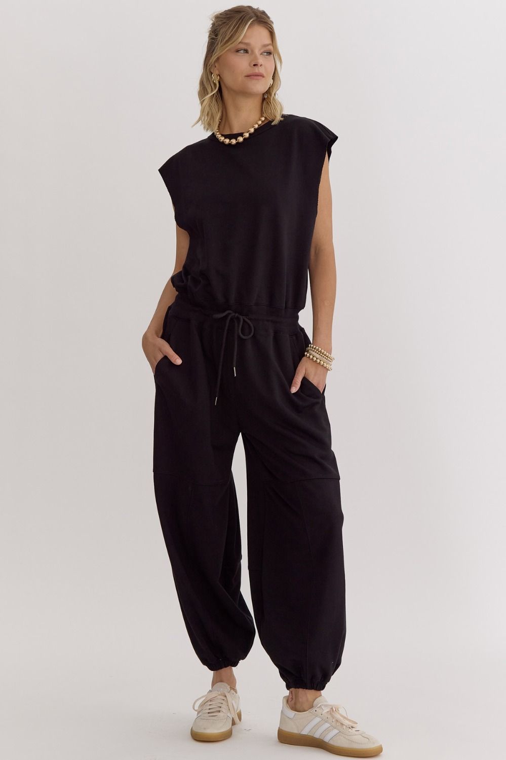 "Effortless Luxe" Jumpsuit (Black) - Happily Ever Aften