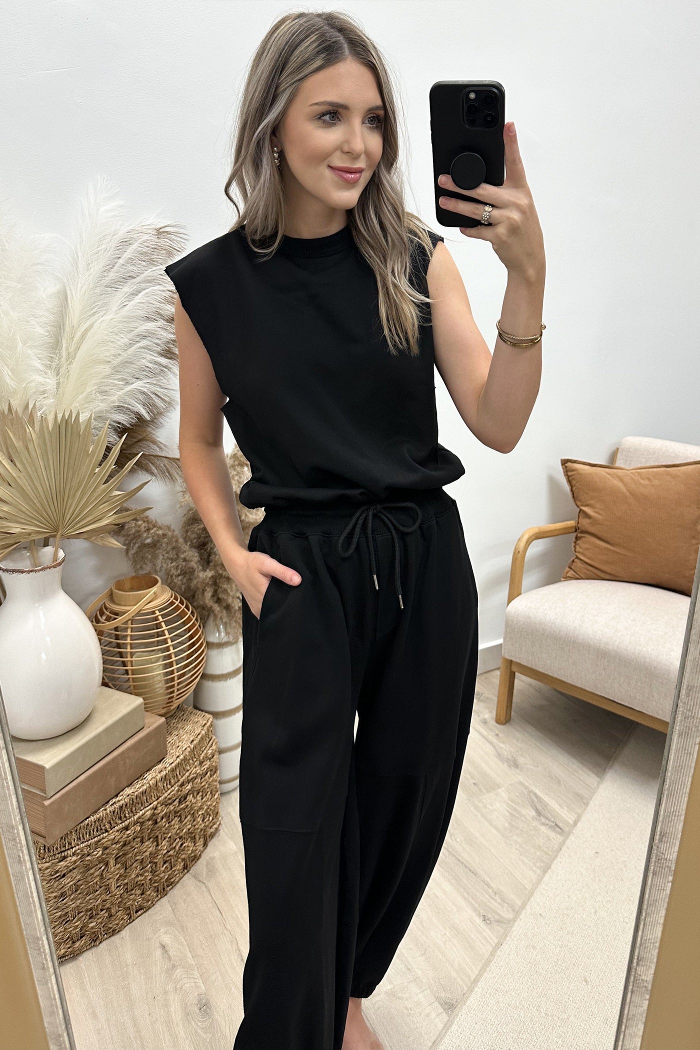 "Effortless Luxe" Jumpsuit (Black) - Happily Ever Aften